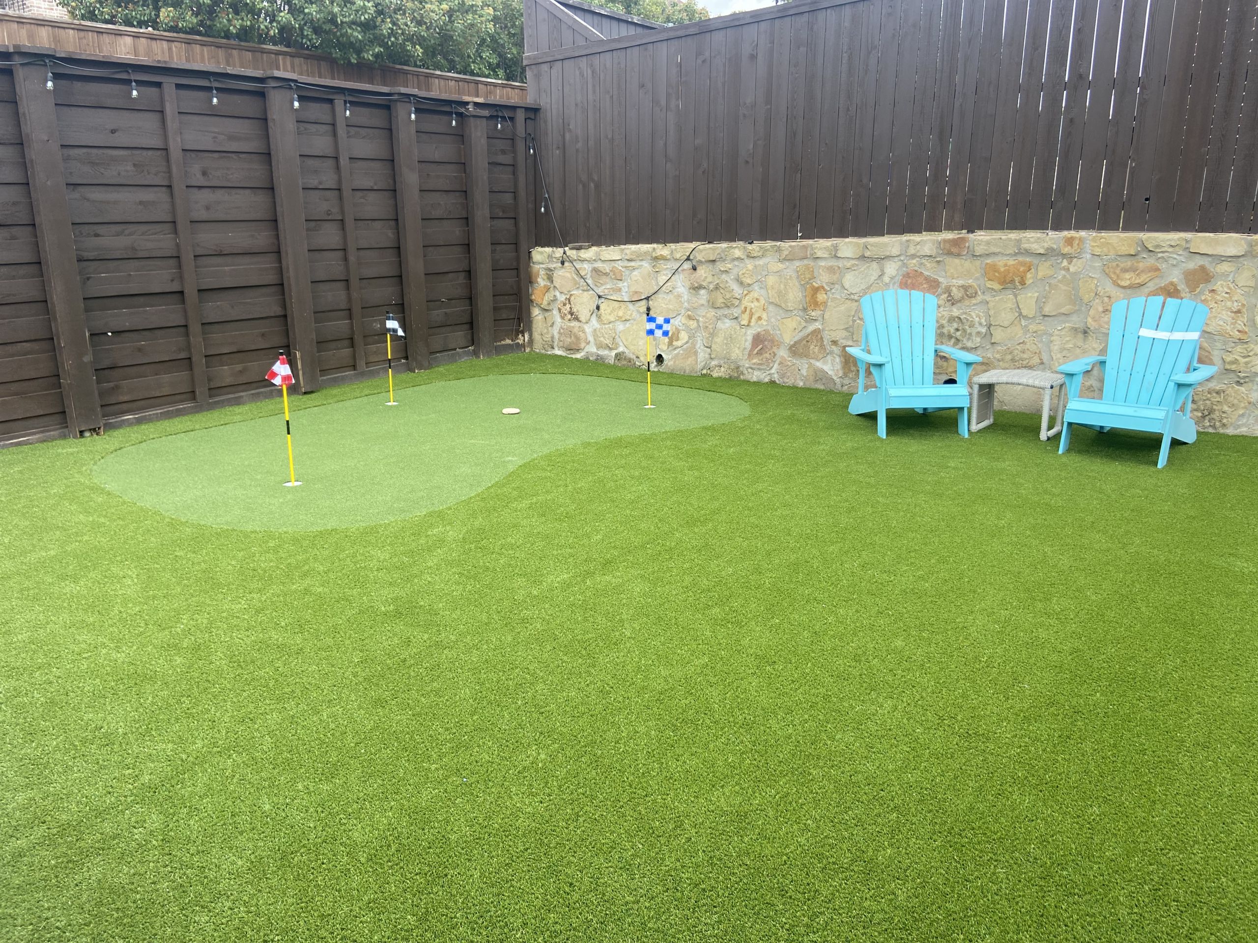 Backyard Putting Putting Green Synthetic Grass Installation Hurst