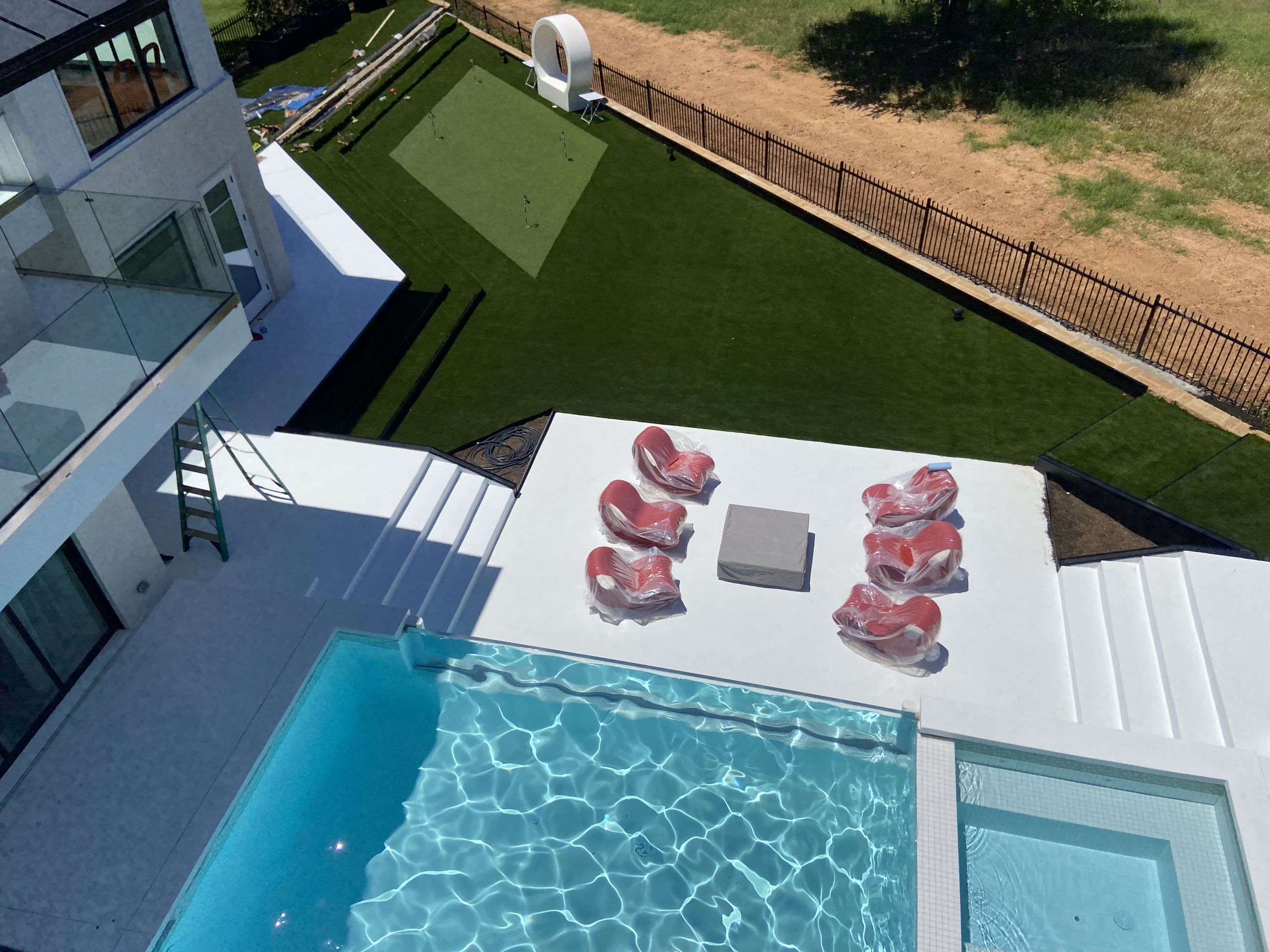 House with Complete Synthetic Turf