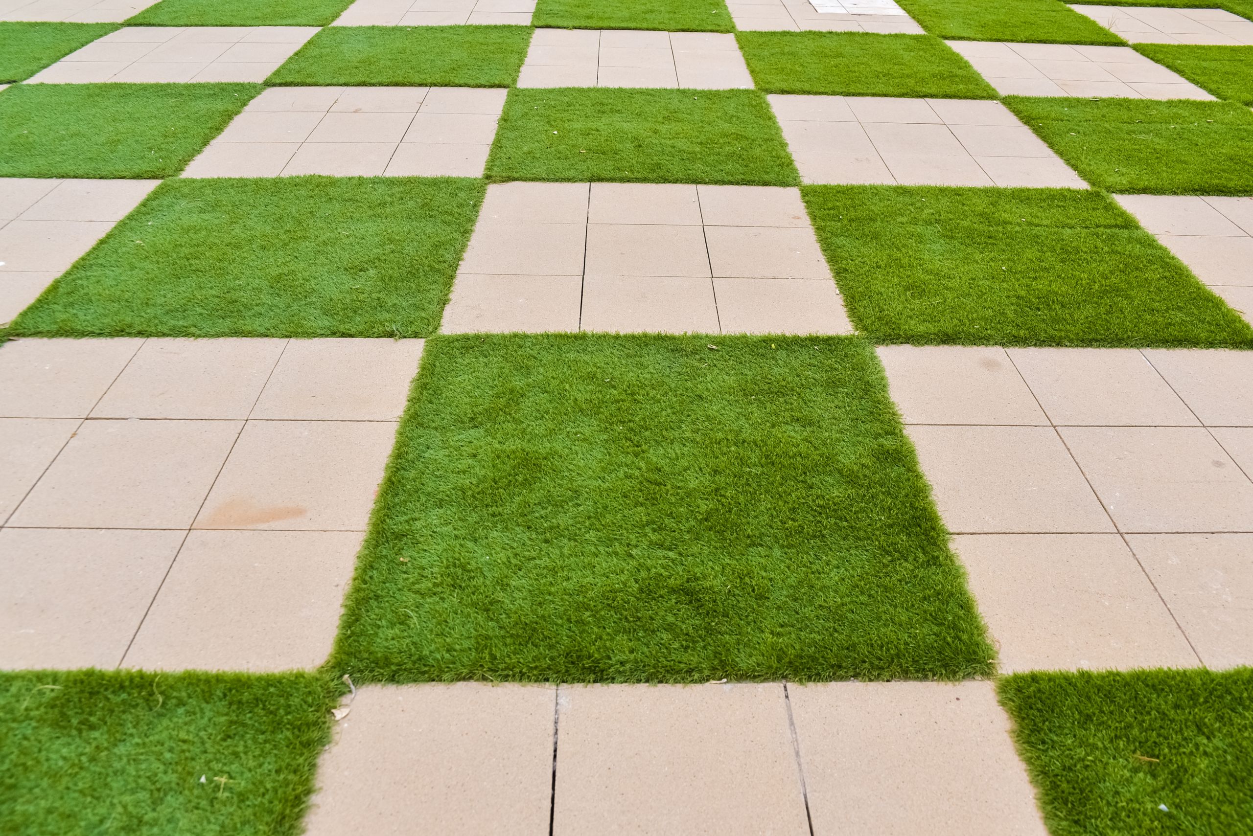 Synthetic Grass Paver Cuts